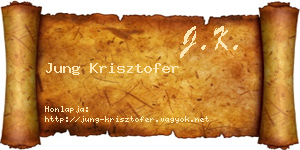 Jung Krisztofer névjegykártya